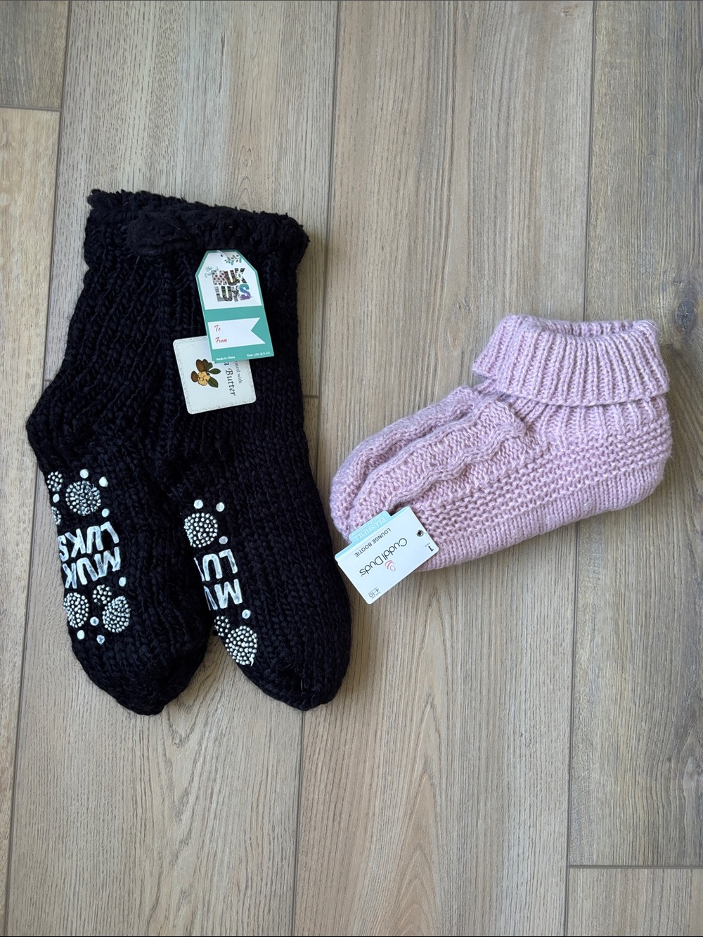 NWT Set of Two Lounge Socks Muk Luks L/XL and Cuddl Duds 4-10 Hygge Cabincore